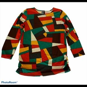 Lai Li Sweater Top Long Sleeve Colorblock